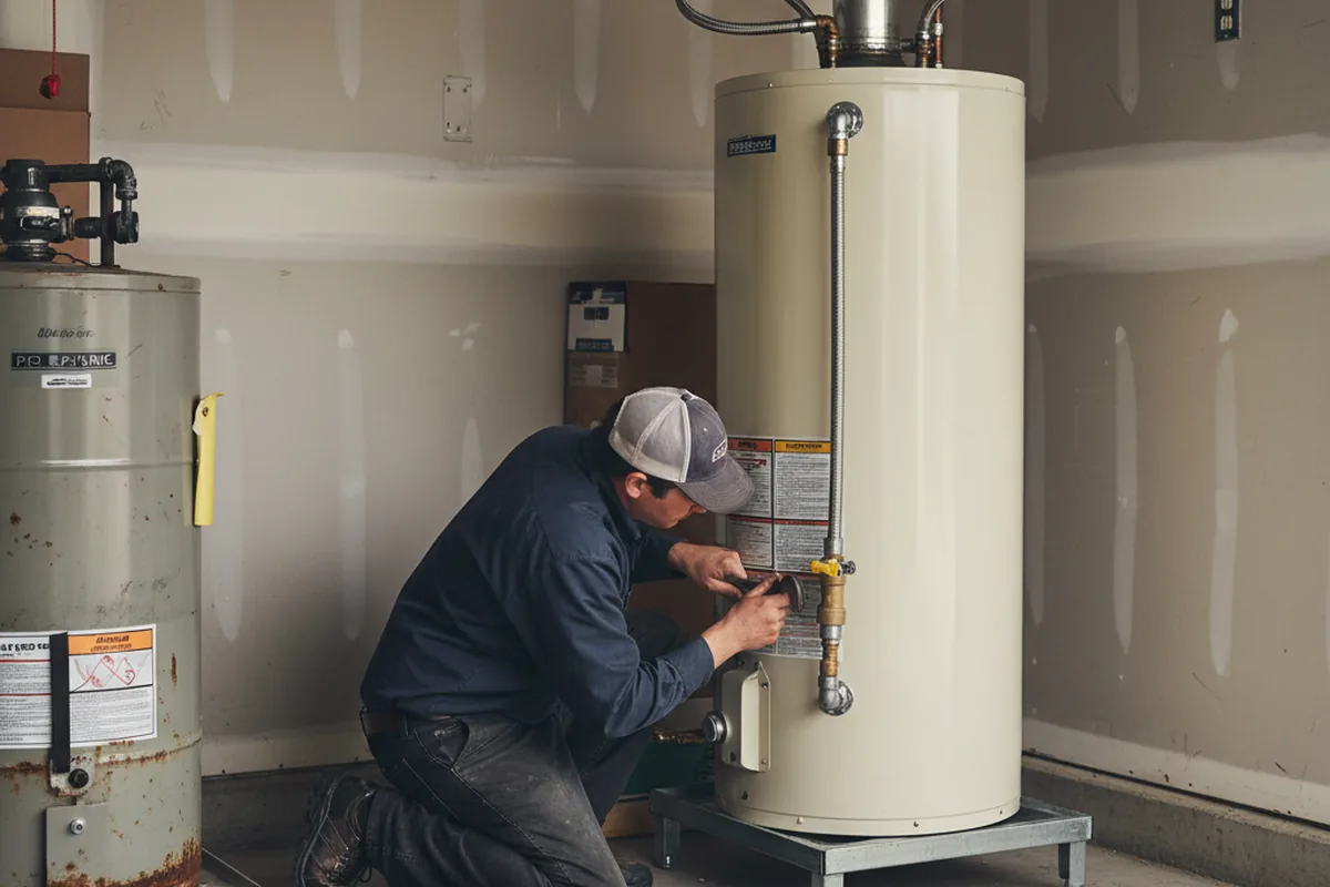Water heater and shutoff valve replacement in Broaddus