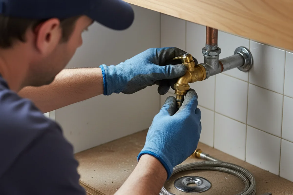 Shutoff valve and fitting work during Faucet and Fixture Repair in Broaddus